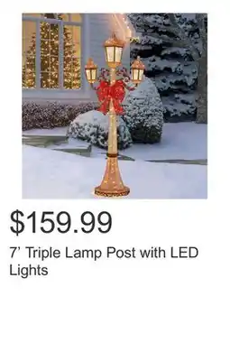 Costco 7' Triple Lamp Post with LED Lights offer