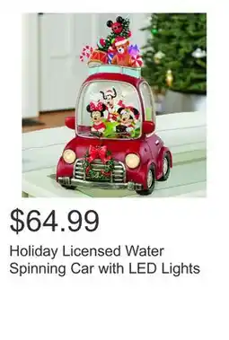 Costco Holiday Licensed Water Spinning Car with LED Lights offer