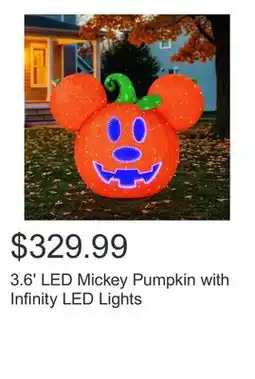 Costco 3.6' LED Mickey Pumpkin with Infinity LED Lights offer