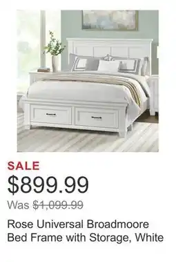 Costco Rose Universal Broadmoore Bed Frame with Storage, White offer