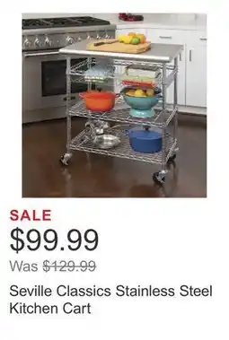 Costco Seville Classics Stainless Steel Kitchen Cart offer