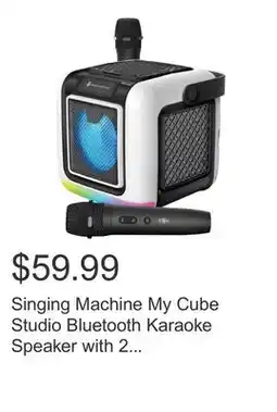 Costco Singing Machine My Cube Studio Bluetooth Karaoke Speaker with 2 Wireless Microphones offer