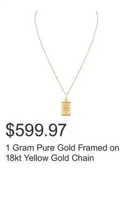 Costco 1 Gram Pure Gold Framed on 18kt Yellow Gold Chain offer