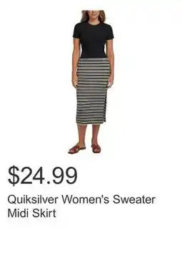 Costco Quiksilver Women's Sweater Midi Skirt offer