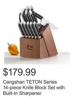 Costco Cangshan TETON Series 14-piece Knife Block Set with Built-In Sharpener offer