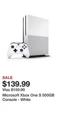 Game Stop Microsoft Xbox One S 500GB Console - White offer
