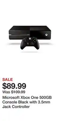 Game Stop Microsoft Xbox One 500GB Console Black with 3.5mm Jack Controller offer