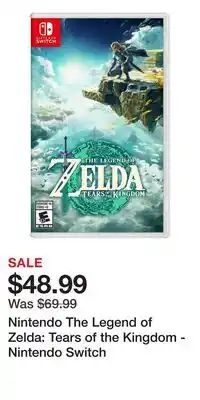 Game Stop Nintendo The Legend of Zelda: Tears of the Kingdom - Nintendo Switch offer