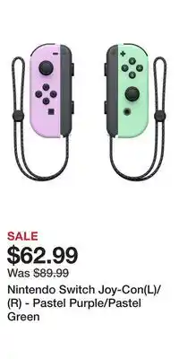 Game Stop Nintendo Switch Joy-Con(L)/(R) - Pastel Purple/Pastel Green offer