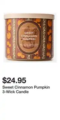 Bath & Body Works Sweet Cinnamon Pumpkin 3-Wick Candle offer