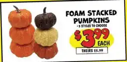 Ollie's FOAM STACKED PUMPKINS offer