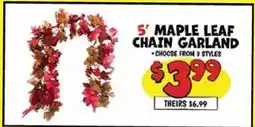 Ollie's MAPLE LEAF CHAIN GARLAND offer