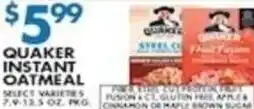 Compare Foods Quaker instant oatmeal offer