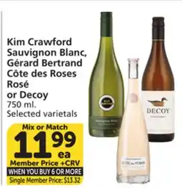 Vons Kim Crawford Sauvignon Blanc, Gérard Bertrand Côte des Roses Rosé or Decoy offer