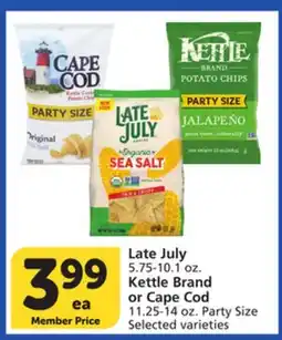 Vons Late July 5.75-10.1 oz. Kettle Brand or Cape Cod 11.25-14 oz. Party Size offer