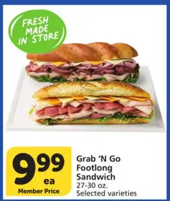 Albertsons Grab 'N Go Footlong Sandwich offer