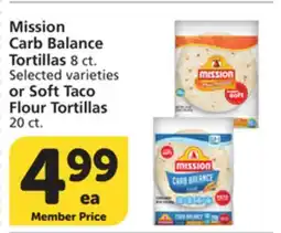 Albertsons Mission Carb Balance Tortillas 8 ct. Selected varieties or Soft Taco Flour Tortillas 20 ct offer
