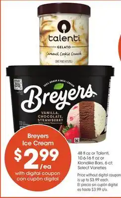 Food 4 Less Breyers Ice Cream offer
