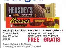 Food 4 Less Hershey's King Size Chocolate Bar offer