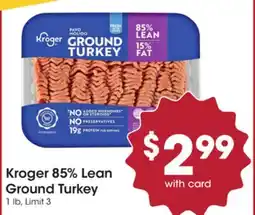 Ralphs Kroger 85% Lean Ground Turkey offer