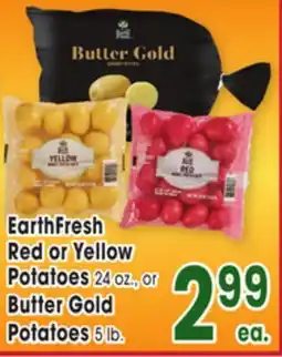 Jewel-Osco EarthFresh Red or Yellow Potatoes 24 oz., or Butter Gold Potatoes 5 lb offer