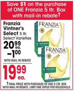 Jewel-Osco Franzia Vintner's Select 5 Ltr. Box offer