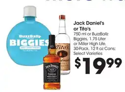 Food 4 Less Jack Daniel's or Tito's offer