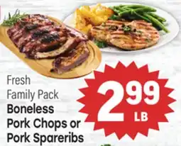 Tony’s Fresh Market Boneless Pork Chops or Pork Spareribs offer