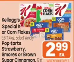 Tony’s Fresh Market Kellogg's Special K or Corn Flakes, Pop-tarts Strawberry, Smores or Brown Sugar Cinnamon offer