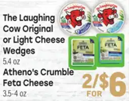 Tony’s Fresh Market The Laughing Cow Original or Light Cheese Wedges or Atheno's Crumble Feta Cheese offer
