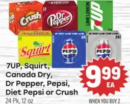 Tony’s Fresh Market 7UP, Squirt, Canada Dry, Dr Pepper, Pepsi, Diet Pepsi or Crush offer