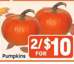 Tony’s Fresh Market Pumpkins offer