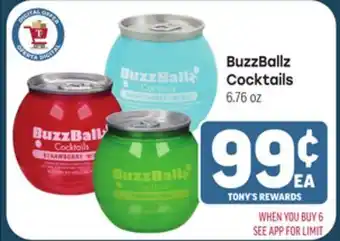 Tony’s Fresh Market BuzzBallz Cocktails offer