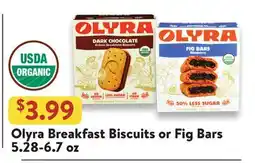 Fresh Thyme Olyra Breakfast Biscuits or Fig Bars offer