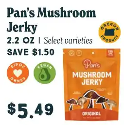 Market of Choice Pan's Mushroom Jerky offer