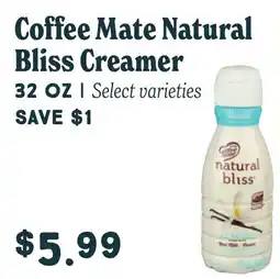 Market of Choice Coffee Mate natural bliss creamer offer