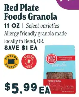 Market of Choice Red Plate Foods Granola offer