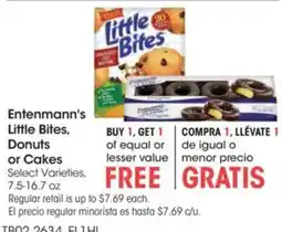 Food 4 Less Entenmann's Little Bites, Donuts or Cakes offer