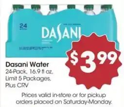 Food 4 Less Dasani Water offer