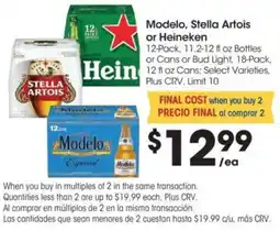 Food 4 Less Modelo, Stella Artois or Heineken offer