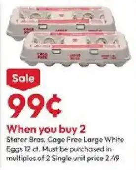 Stater Bros. cage free large white eggs