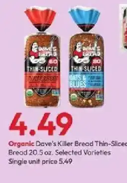 Stater Bros Organic Dave's Killer Bread Thin-Sliced Bread offer
