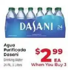 Supermercado El Rancho Dasani drinking water offer