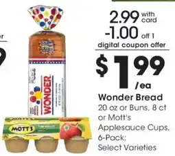 Ralphs Wonder Bread or Mott's Applesauce Cups offer