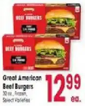 Jewel-Osco Great American Beef Burgers offer