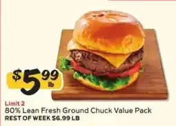 Winn Dixie 80% Lean Fresh Ground Chuck Value Pack offer