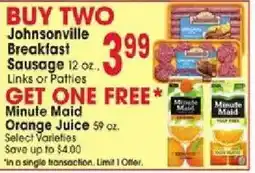 Jewel-Osco Johnsonville Breakfast Sausage offer