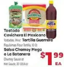 Supermercado El Rancho Tostada Cavichera El Mexicano or Tortilla Guerrero offer
