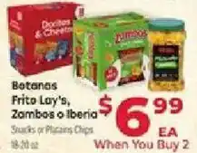 Supermercado El Rancho Botanas Frito Lay's, Zambos o Iberia Snacks or Potato Chips offer
