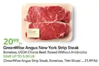 GreenWise Angus New York Strip Steak